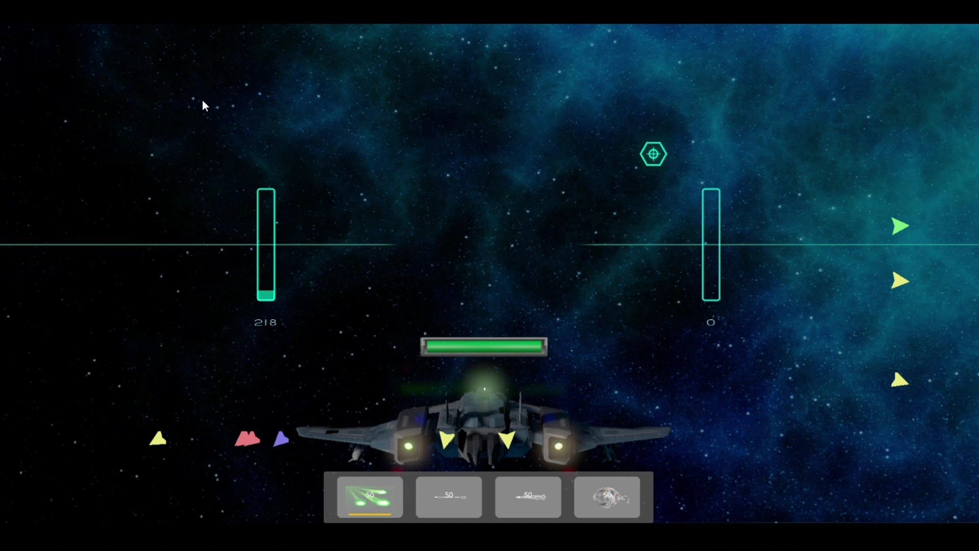A spacecraft approaching an icy planetary formation.